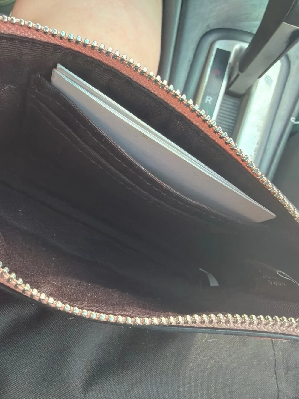 Couch corner zip wristlet